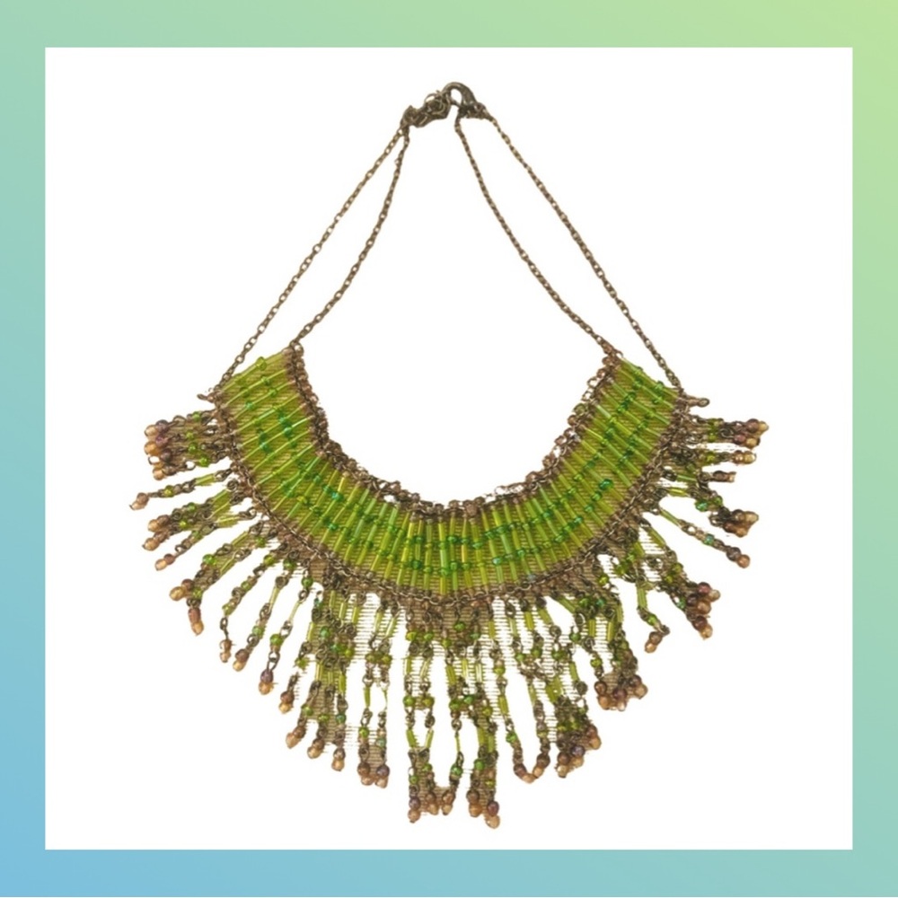 Bohemian beaded choker necklace VINTAGE